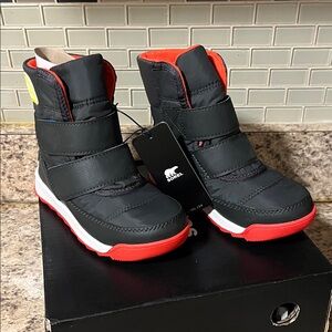 Sorel Kids' Black and Red Snow Boots